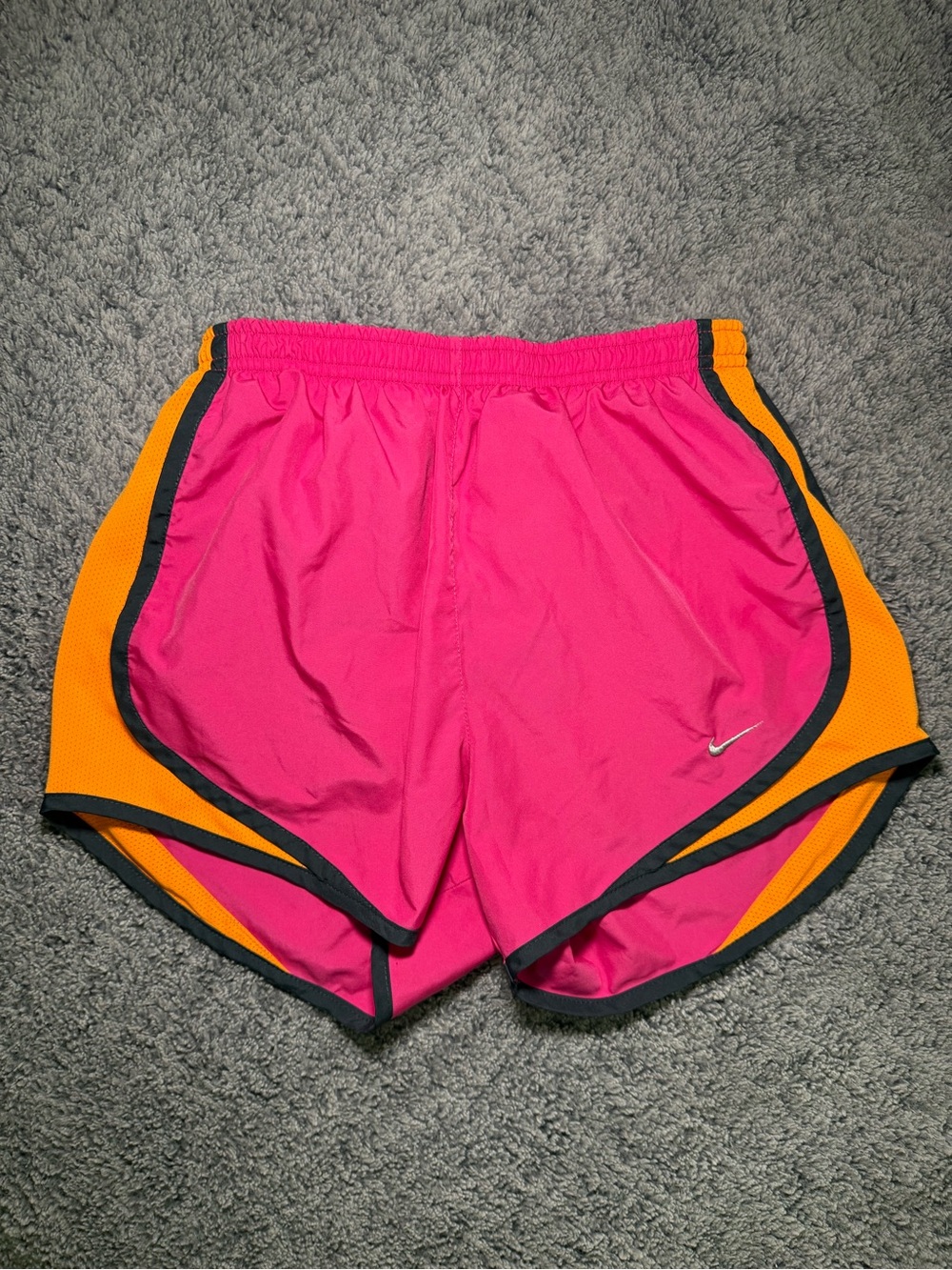 Nike Women's Hot Pink Shorts with Orange Panels
